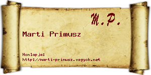 Marti Primusz névjegykártya